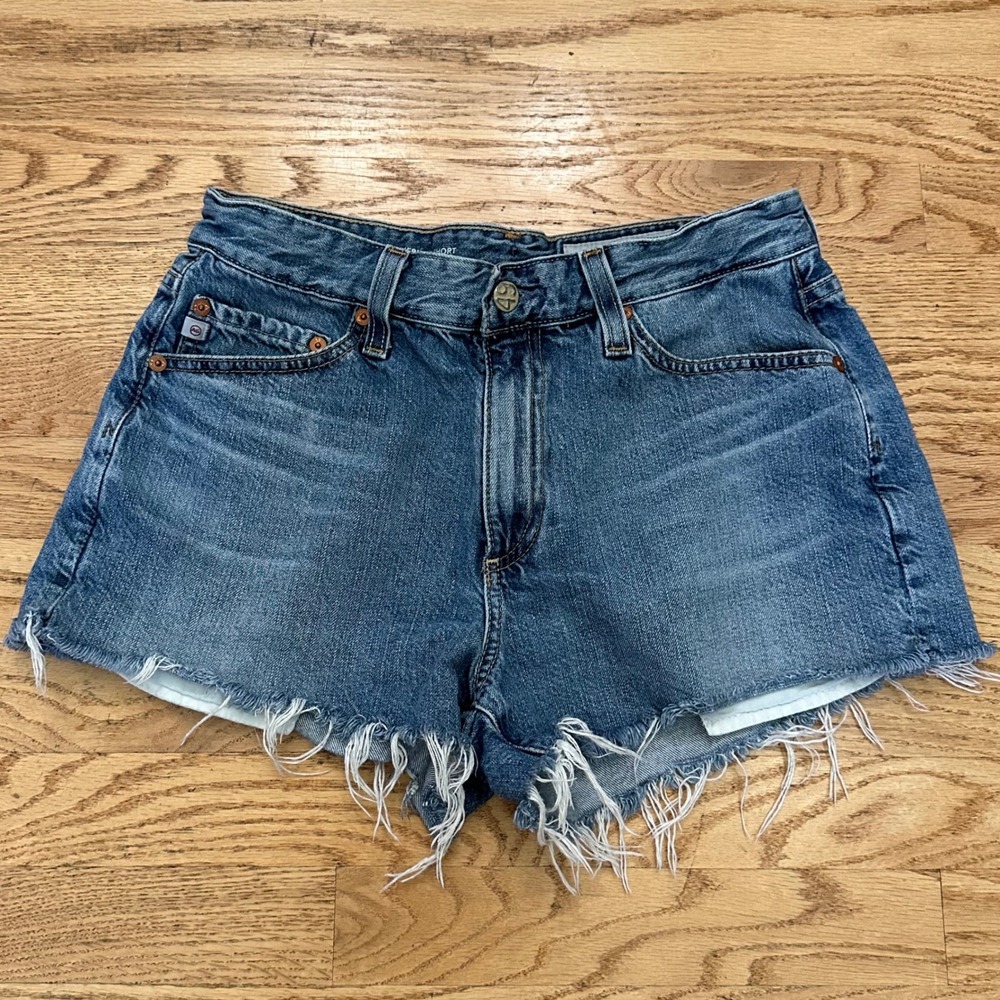 AG Turner Boyfriend Jean Shorts Women's Cut Off Denim Adriano Goldschmied Sz  26